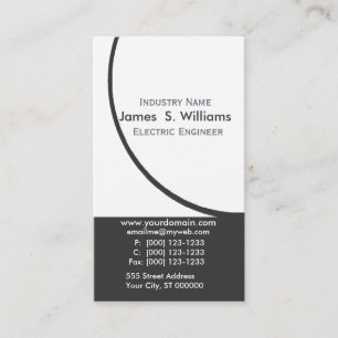 Engineer Black White Original Abstract Modern Business Card