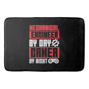 Engineer By Day Gamer By Night Bath Mat