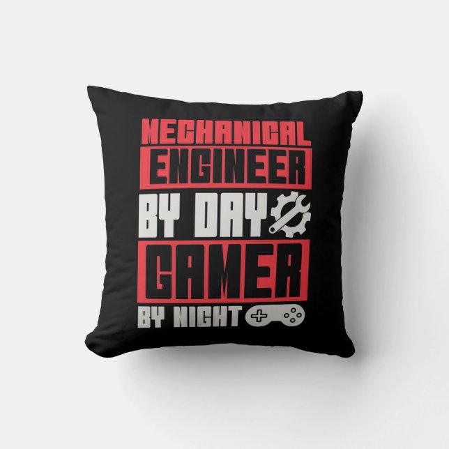 Engineer By Day Gamer By Night Cushion (Front)
