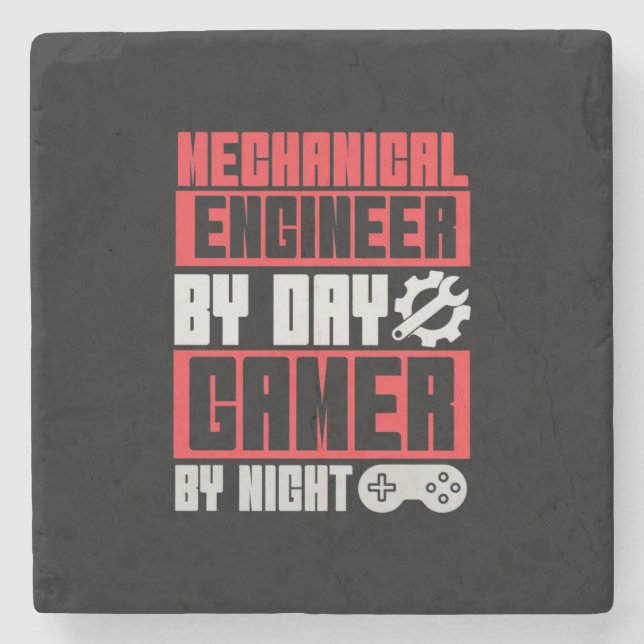 Engineer By Day Gamer By Night Stone Coaster (Front)