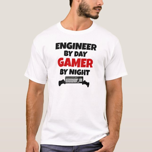 Engineer by Day Gamer by Night T-Shirt (Front)