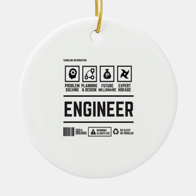engineer ceramic ornament (Front)