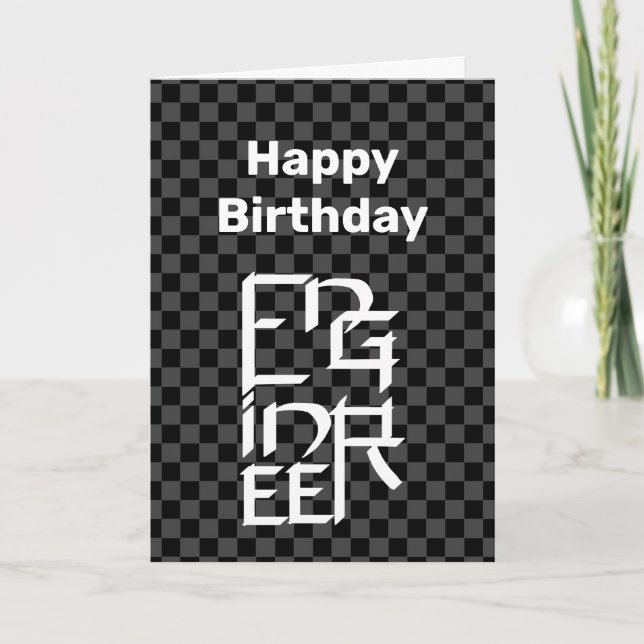 Engineer Character Birthday Card (Front)