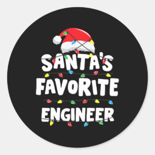 Engineer Christmas Santa's Favourite Funny Gift Xm Classic Round Sticker