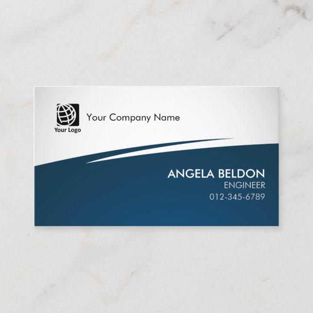 Engineer Computer Technical Professional Zig Zag Business Card (Front)