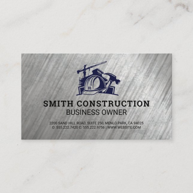 Engineer | Construction Site | Builder Business Card (Front)