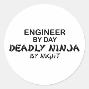 Engineer Deadly Ninja by Night Classic Round Sticker