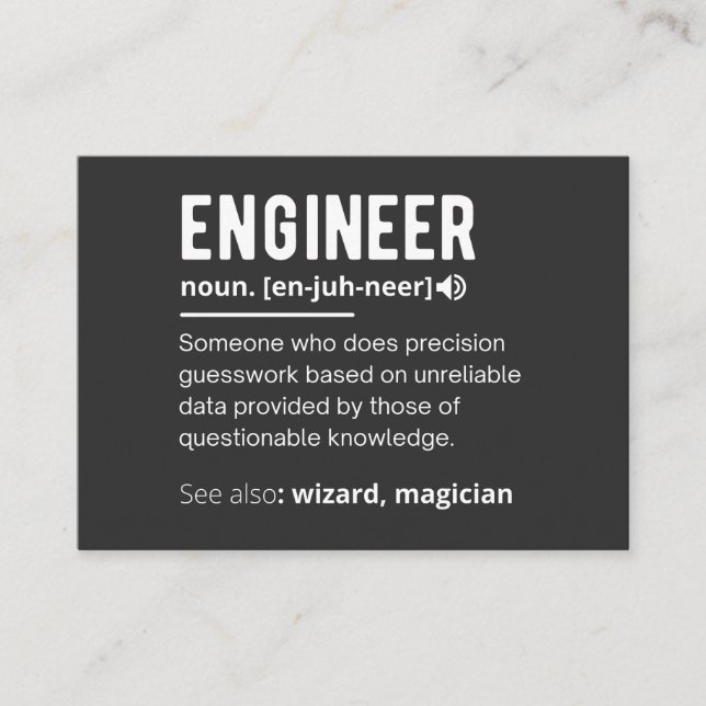 ENGINEER DEFINITION BUSINESS CARD (Front)