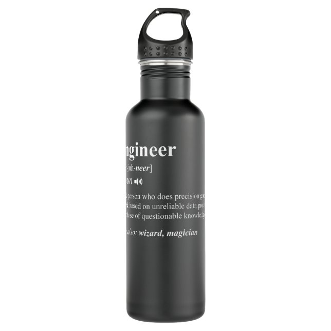 Engineer Definition Funny Engineering Mechanical C 710 Ml Water Bottle (Front)