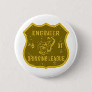 Engineer Drinking League 6 Cm Round Badge