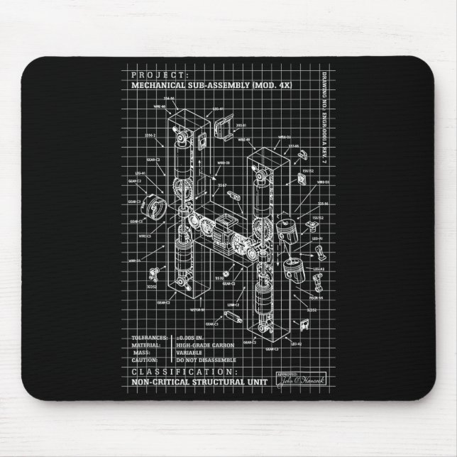Engineer Engineering Monogram Initial Catal Letter Mouse Pad (Front)