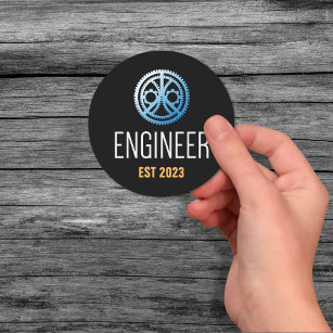 Engineer Established , Engineering Graduate Custom Classic Round Sticker
