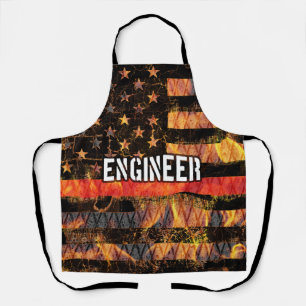 Engineer Firefighter Flag Apron