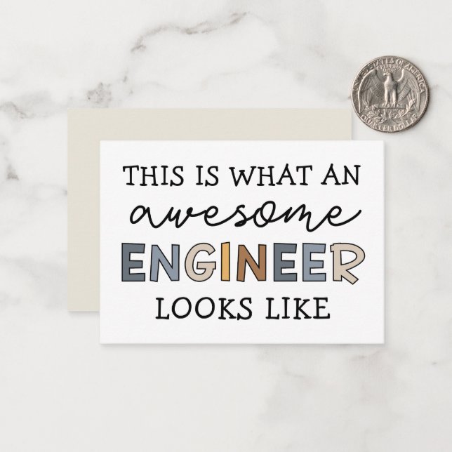 Engineer Funny Awesome Engineer | Engineering Card (Front/Back In Situ)