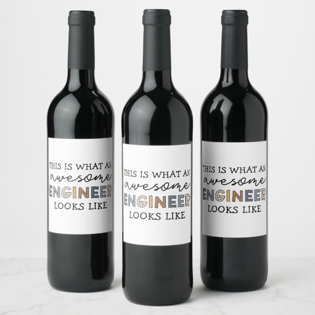 Engineer Funny Awesome Engineer | Engineering Wine Label (Bottles)
