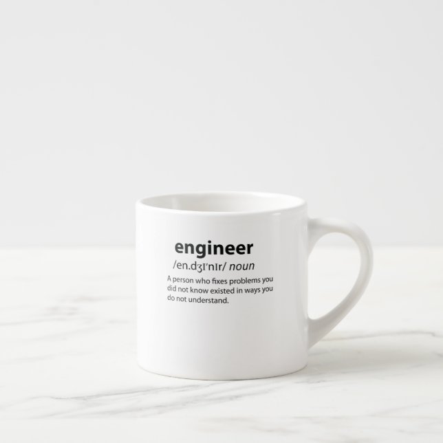 Engineer Funny Dictionary Definition Espresso Cup (Right)
