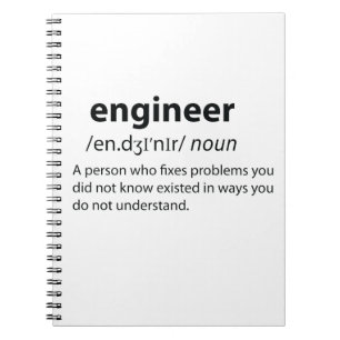 Engineer Funny Dictionary Definition Notebook