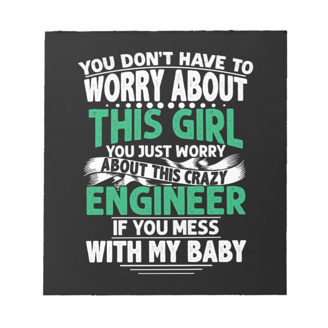 Engineer Girl Engineer Notepad (Front)