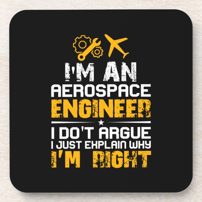 Engineer I Am A Aerospace Engineer Coaster (Front)
