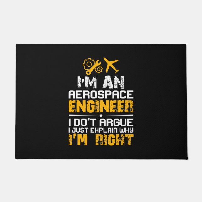 Engineer I Am A Aerospace Engineer Doormat (Front)