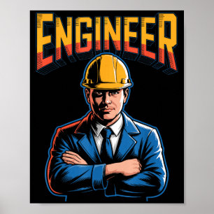Engineer In Greek Letters Stem Nerd Humor  Poster