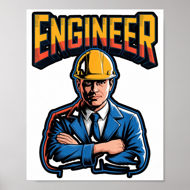 Engineer In Greek Letters Stem Nerd Humor  Poster (Front)