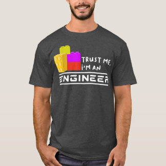 Engineer Kids Children Toy Big Building Blocks Bui T-Shirt