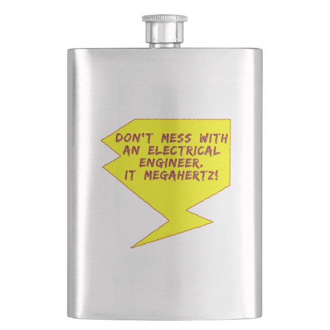 Engineer Lightning Bolt Hip Flask (Front)