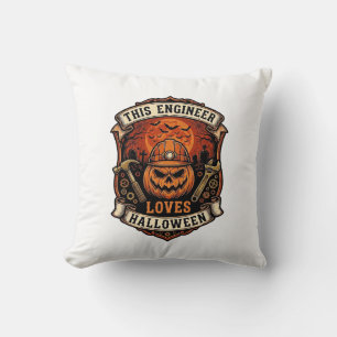 Engineer Loves Halloween Pumpkin Hard Hat Hammer W Cushion