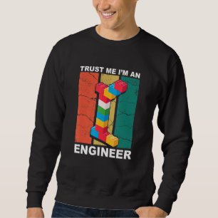Engineer Master Builder Building Bricks Blocks Con Sweatshirt