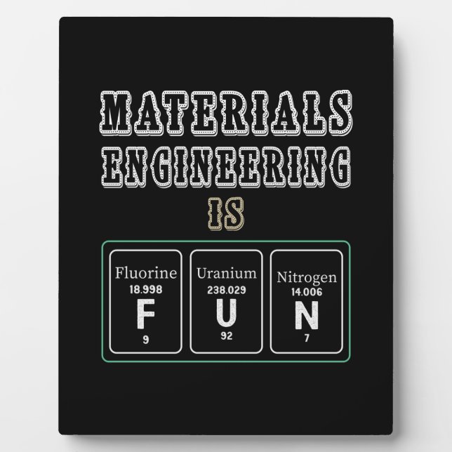 Engineer Materials Engineering Is Fun Plaque (Front)