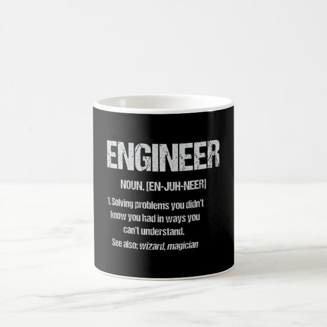 ENGINEER NOUN Funny Engineering Quotes Graduation Coffee Mug (Center)