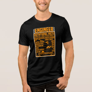 Engineer Nutritional Facts Funny Typography Tri-Blend Shirt