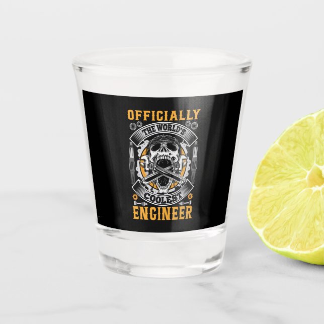 Engineer Officially The World Coolest Engineer Shot Glass (Front)