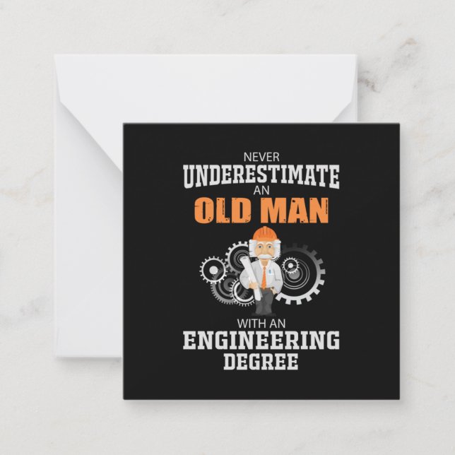 Engineer Old Man With An Engineering Degree Card (Front)