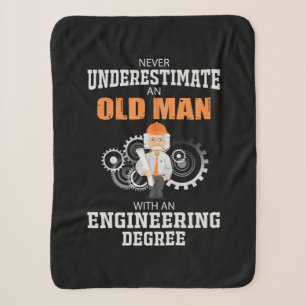 Engineer Old Man With An Engineering Degree Sherpa Blanket