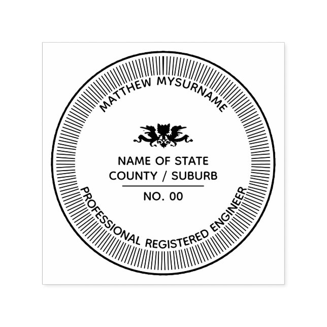 Engineer professional LLC seal with crest Self-inking Stamp (Design)