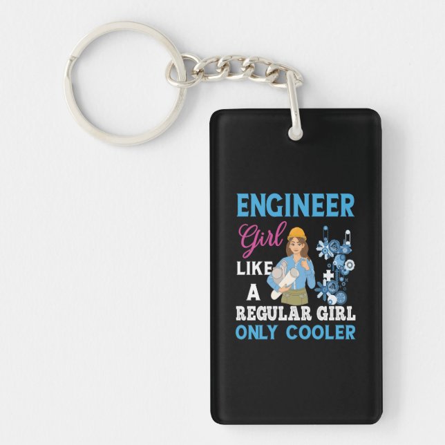 Engineer Proud Engineer Girl Key Ring (Front)