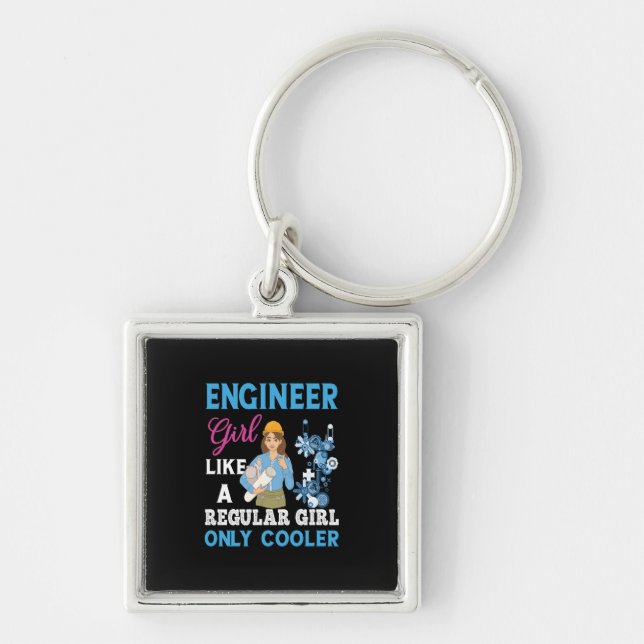 Engineer Proud Engineer Girl Key Ring (Front)