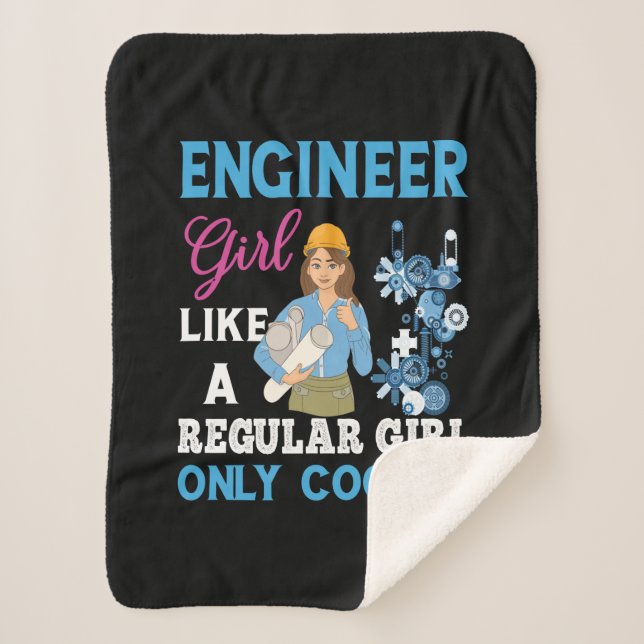 Engineer Proud Engineer Girl Sherpa Blanket (Front)
