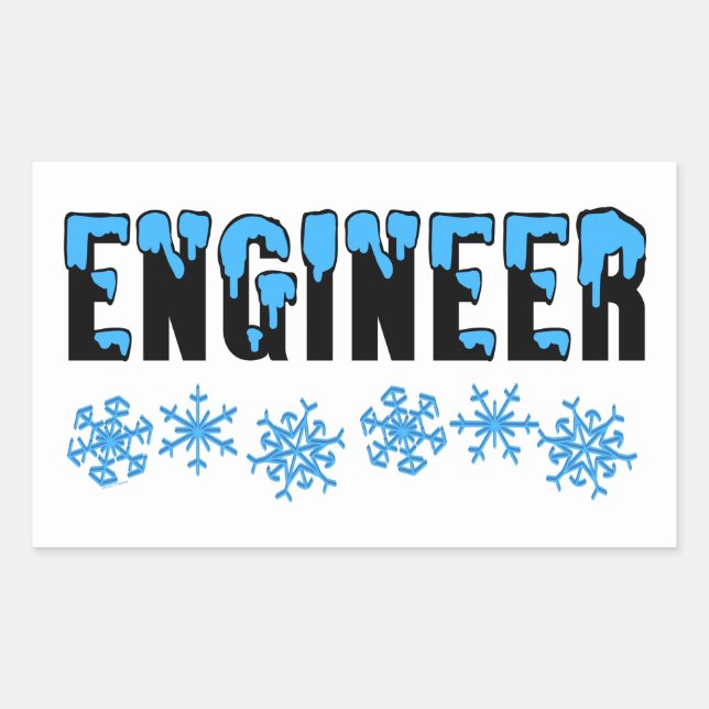 Engineer Snowflake Rectangular Sticker (Front)