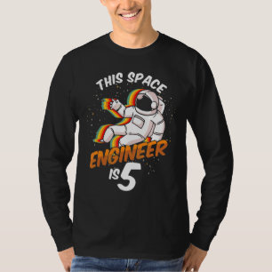 Engineer Space 5 Year Old Astronaut Born 2017 Fift T-Shirt