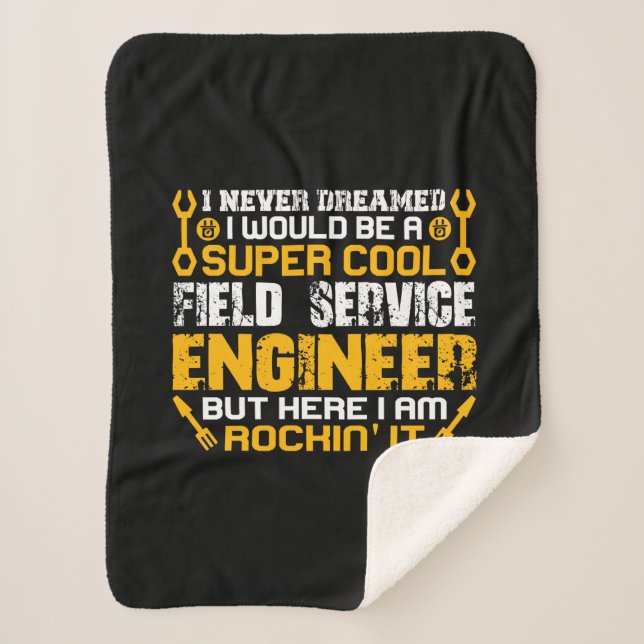 Engineer Super Cool Field Service Engineer Sherpa Blanket (Front)