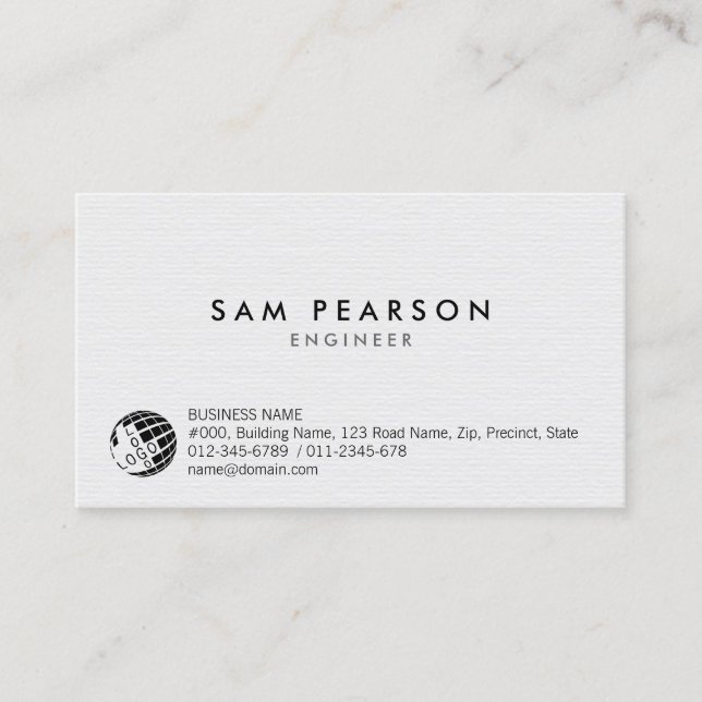 Engineer Technical Skills Simple Business Card (Front)