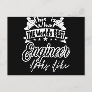 Engineer This Is Worlds Best Engineer Looks Like Invitation Postcard