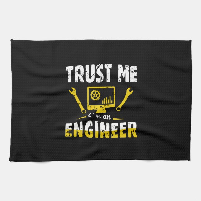 Engineer Trust Me I Am An Engineer Tea Towel (Horizontal)