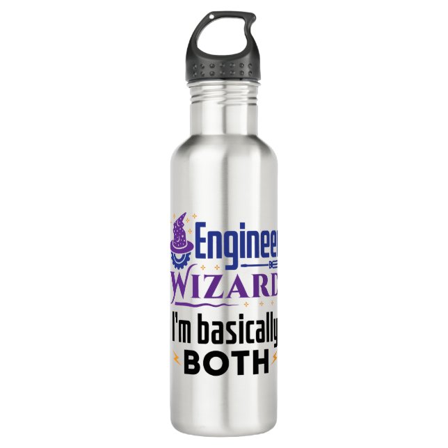 Engineer Wizard I'm Basically Both 710 Ml Water Bottle (Front)