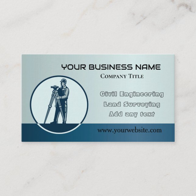 Engineering And Land Surveying  Logo Business Card (Front)