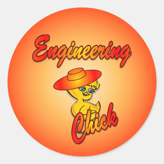 Engineering Chick #5 Classic Round Sticker (Front)