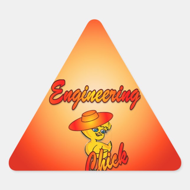 Engineering Chick #5 Triangle Sticker (Front)